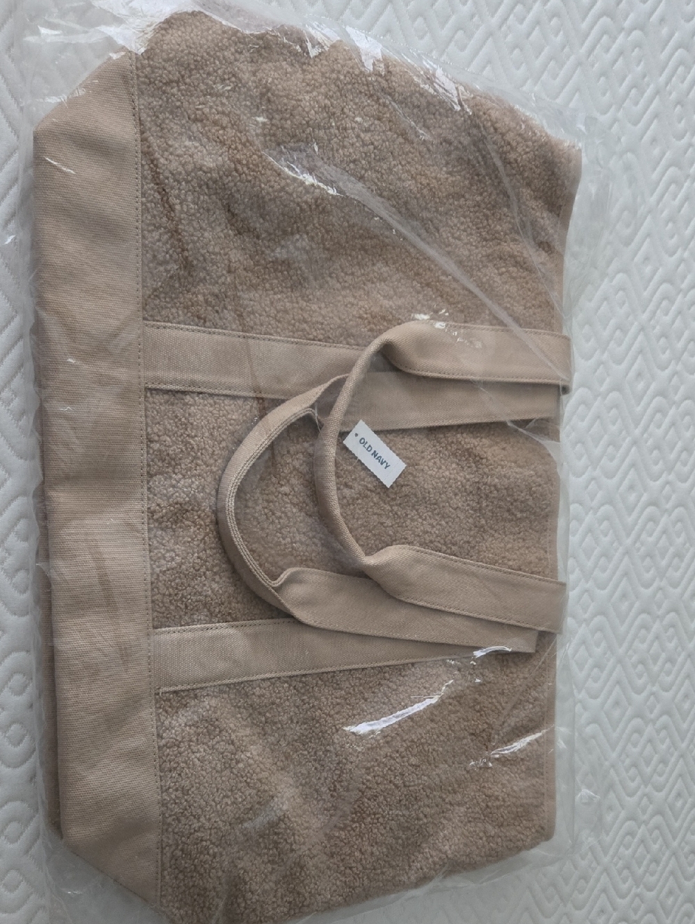 Old Navy Beige Sherpa Tote